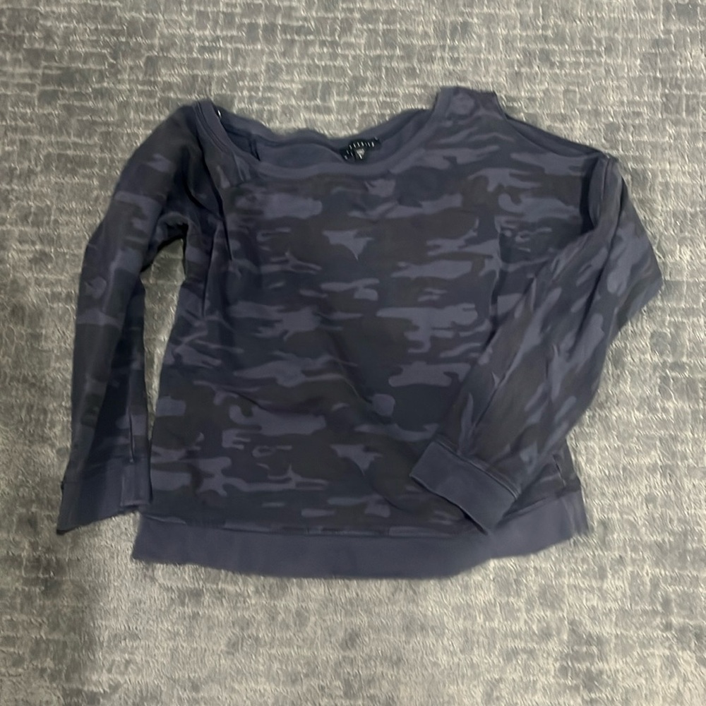 Sanctuary Large Alexi Sweatshirt Blue Camo